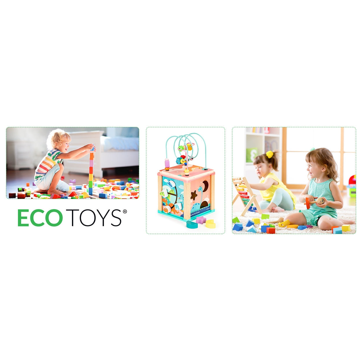 Koka izglītojošs kubs, ECOTOYS mula šķirotājs 