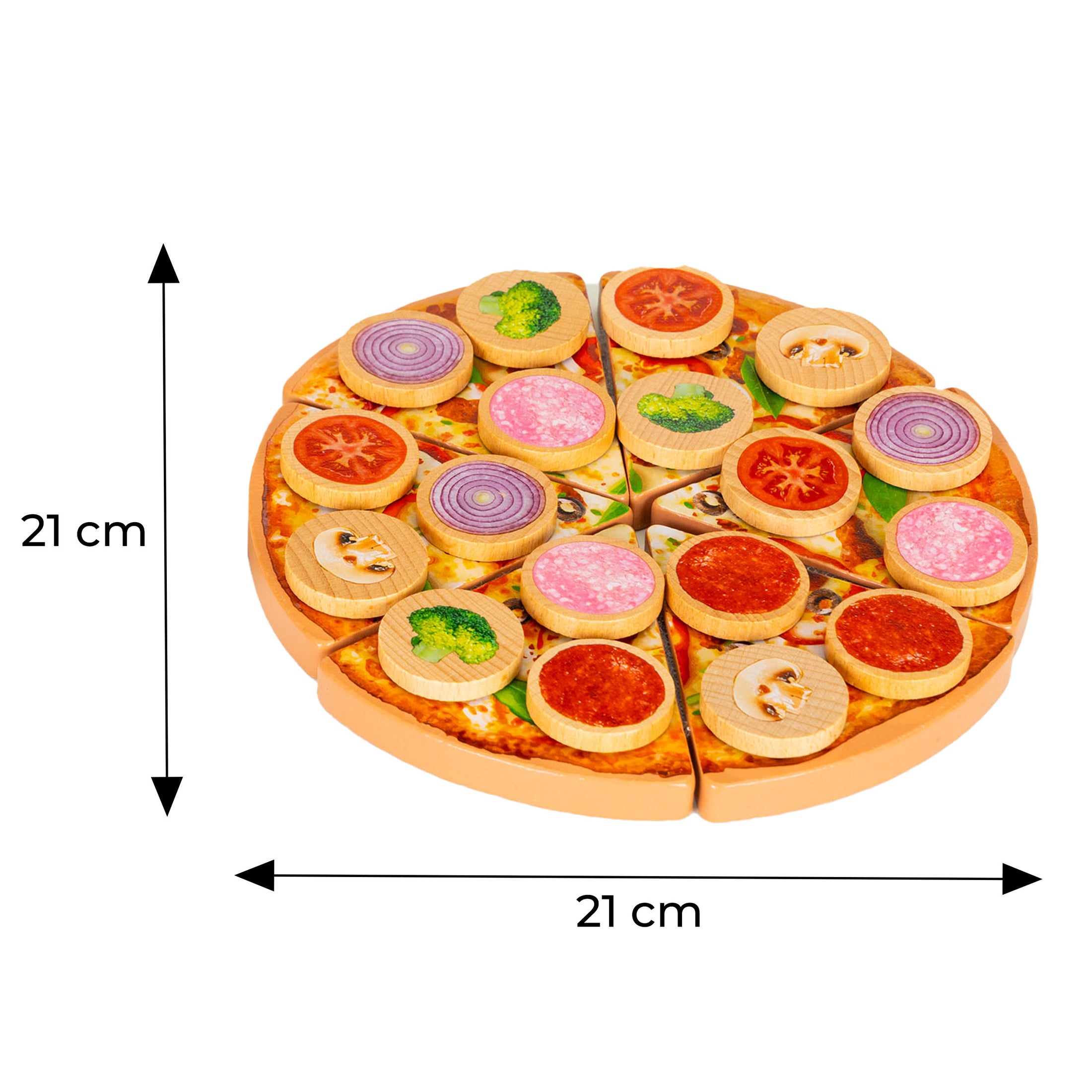 Koka pica sadalāma, 27 elementi