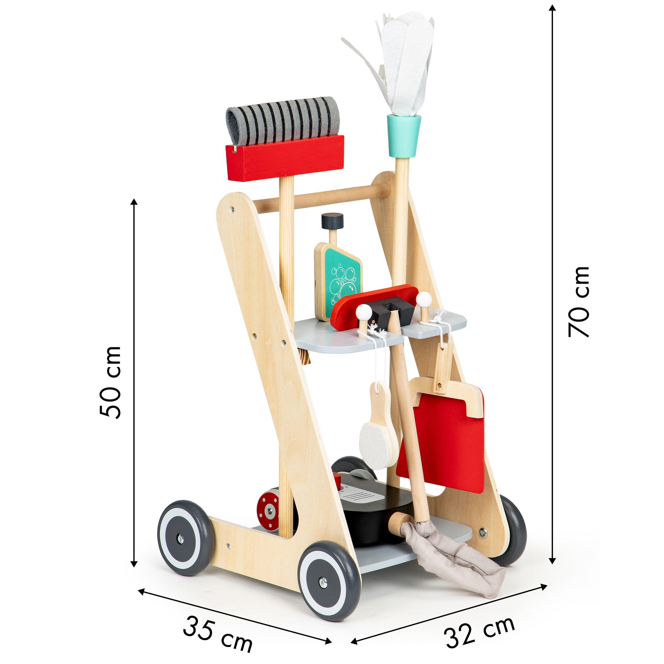 Koka tīrīšanas komplekts, xxl ratiņi, putekļu sūcējs ECOTOYS 