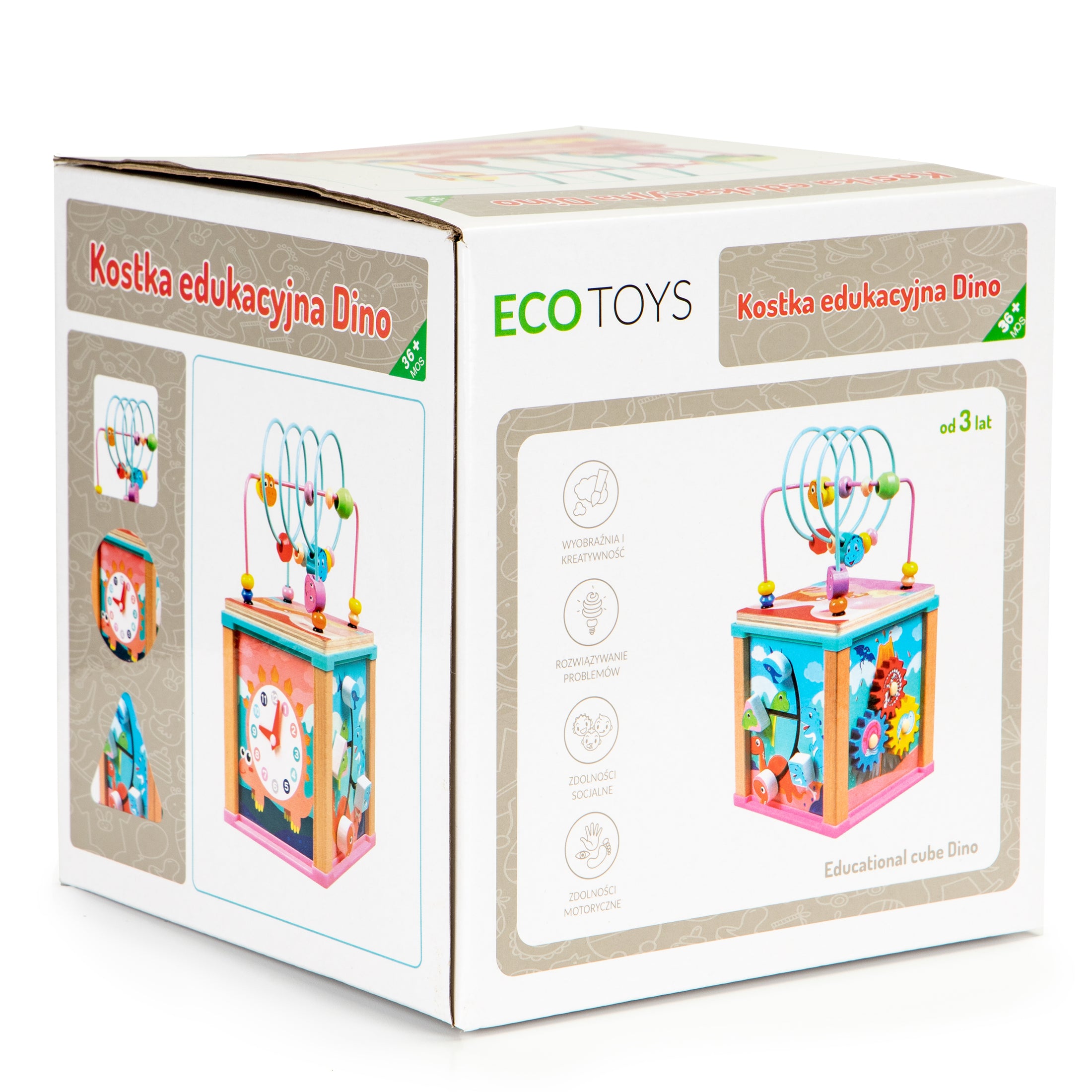 Koka izglītojošs kubs, ECOTOYS mula šķirotājs 